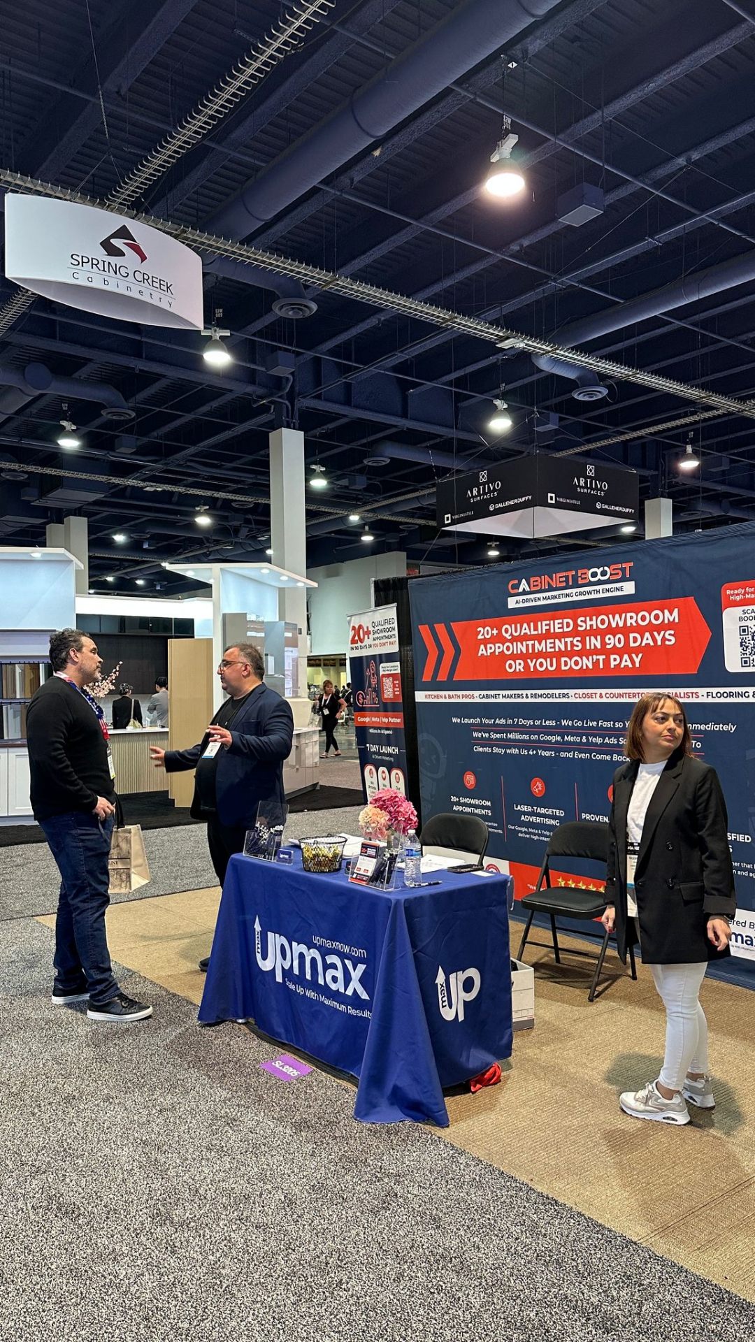 CabinetBoost booth at KBIS 2025 with banner